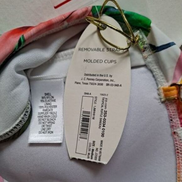 mynah Tropical Ruffle Bandeau Multicolored Medium - Picture 3 of 5